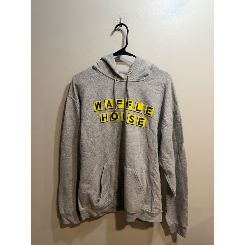 American Roadtrip Waffle House Graphic Hoodie Heather Grey Mens Large L 42/44